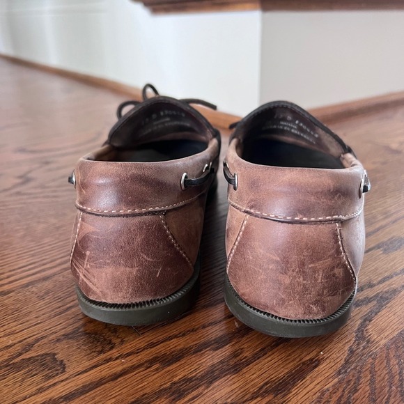 Vintage L.L Bean Men Boat Shoes Handsewn Moccasins Full Grain Leather Size 10 D - Picture 4 of 14